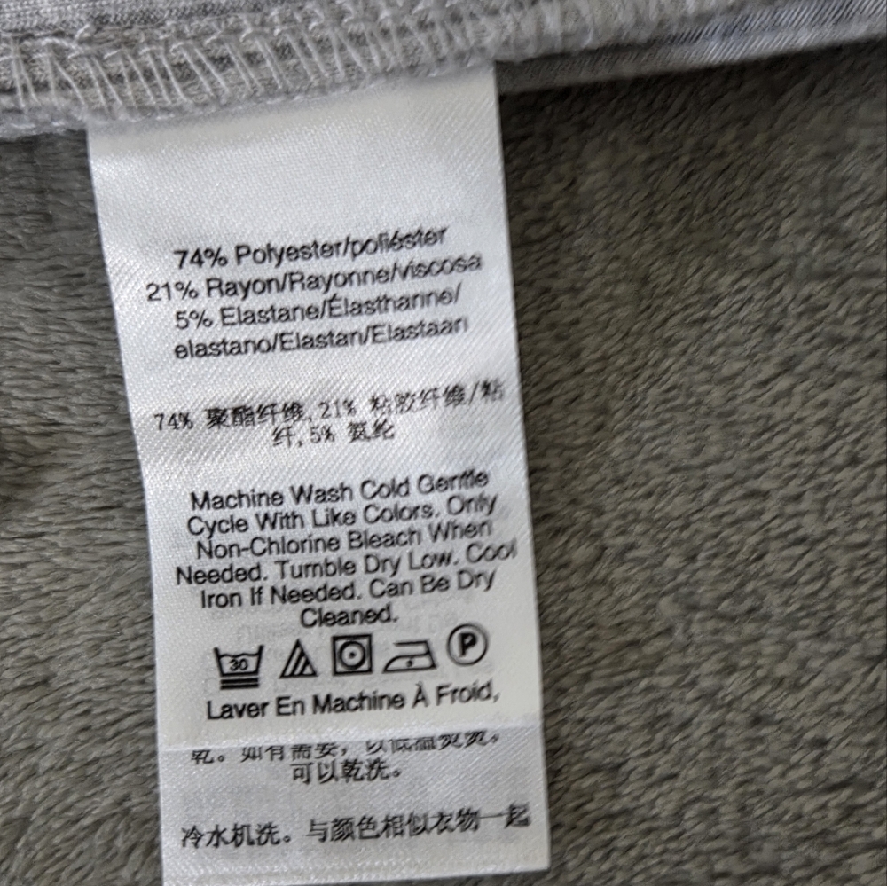 * DKNY Jeans Women's Sleeveless Mock Neck Ribbed Side Slit Long Dress Grey Sz XL - Picture 9 of 9